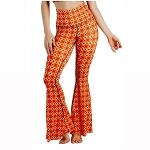 BRAND NEW Yoga Democracy Groovy Girl Printed Bell Bottoms